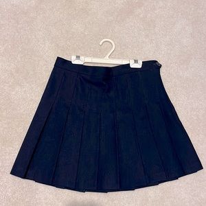 American Apparel Navy Blue Pleated Mini Skirt